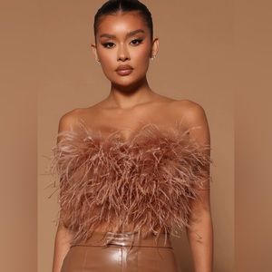 Feather crop top